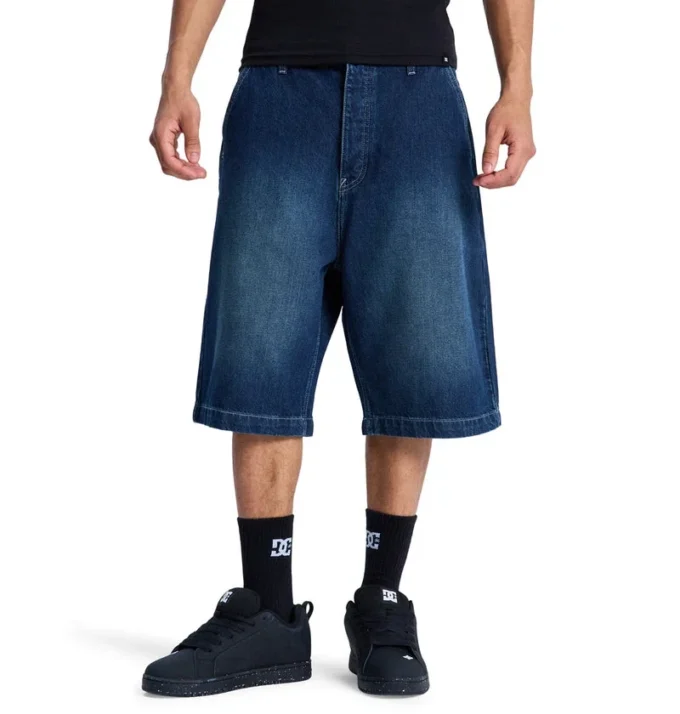 Pantaloni scurți din denim largi pentru bărbați Pantaloni scurți din denim largi pentru bărbați