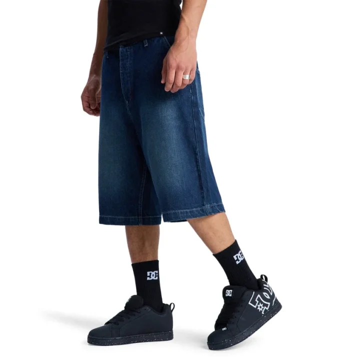 Pantaloni scurți din denim largi pentru bărbați Pantaloni scurți din denim largi pentru bărbați